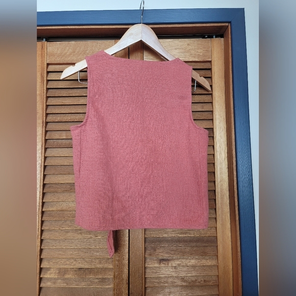 Madewell, Texture & Thread, Sweet Dahlia Wrap-Tie Tank, Size Small - Picture 7 of 7